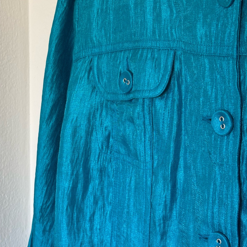 Ruby Rd. Teal Button-Up Top - Picture 8 of 9